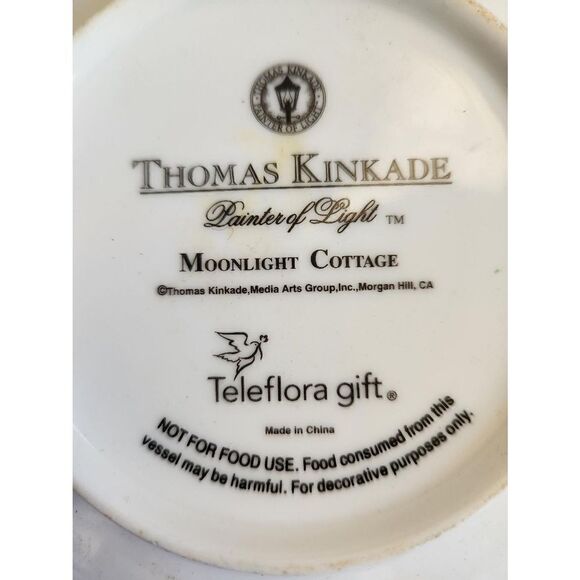 Thomas Kinkade Moonlight Cottage decorative collectible plate mini Teleflora gif - Picture 3 of 4